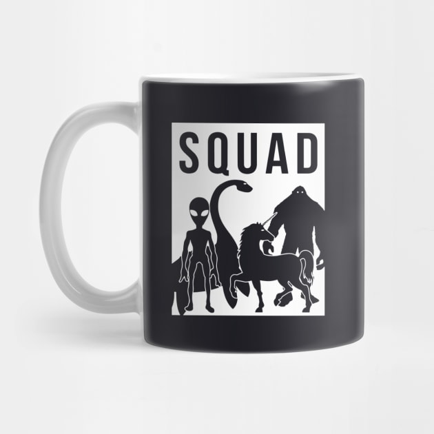 Squad Animals Unicorn Dinosaur Scare Black White Shirt Raglan Sleeve Squad by huepham613